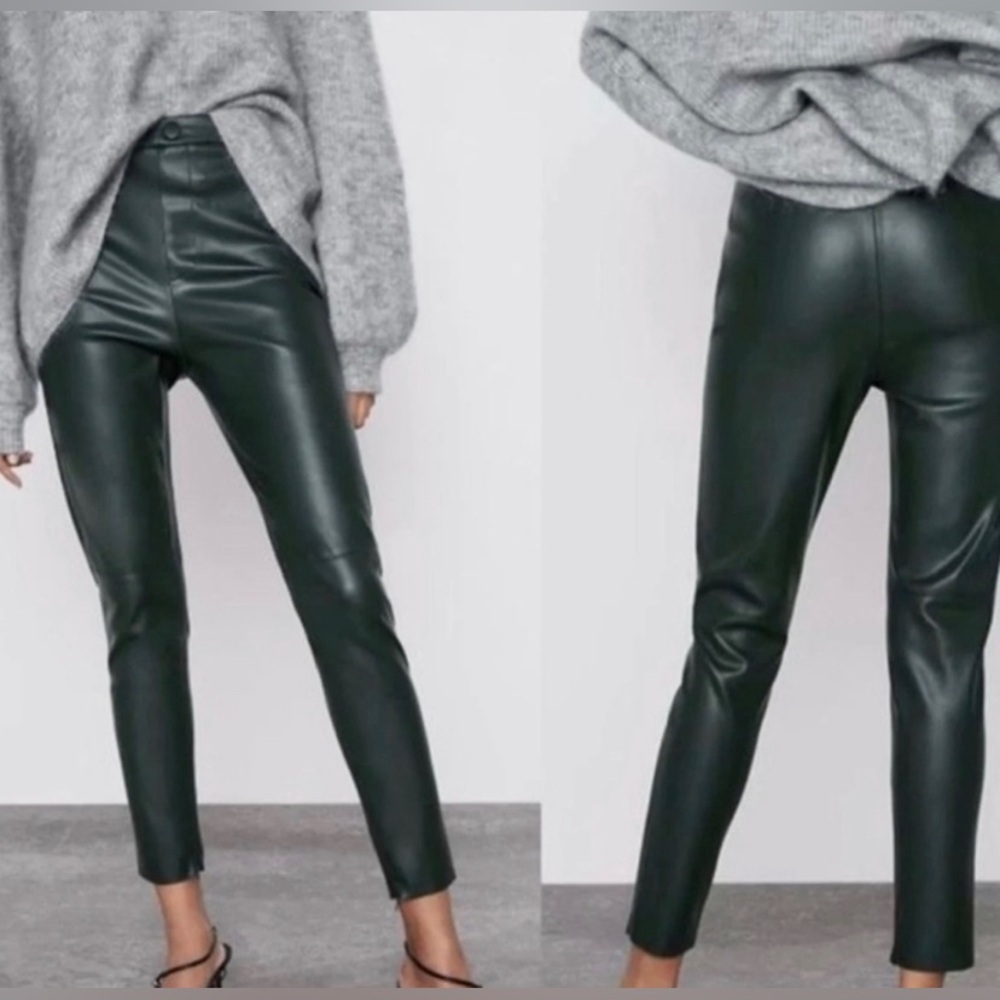 Zara high rise legging green M
